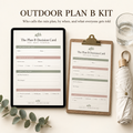 Outdoor Plan B Kit: fillable Plan B Decision Card on iPad and clipboard
