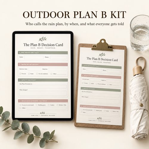 Outdoor Plan B Kit: fillable Plan B Decision Card on iPad and clipboard